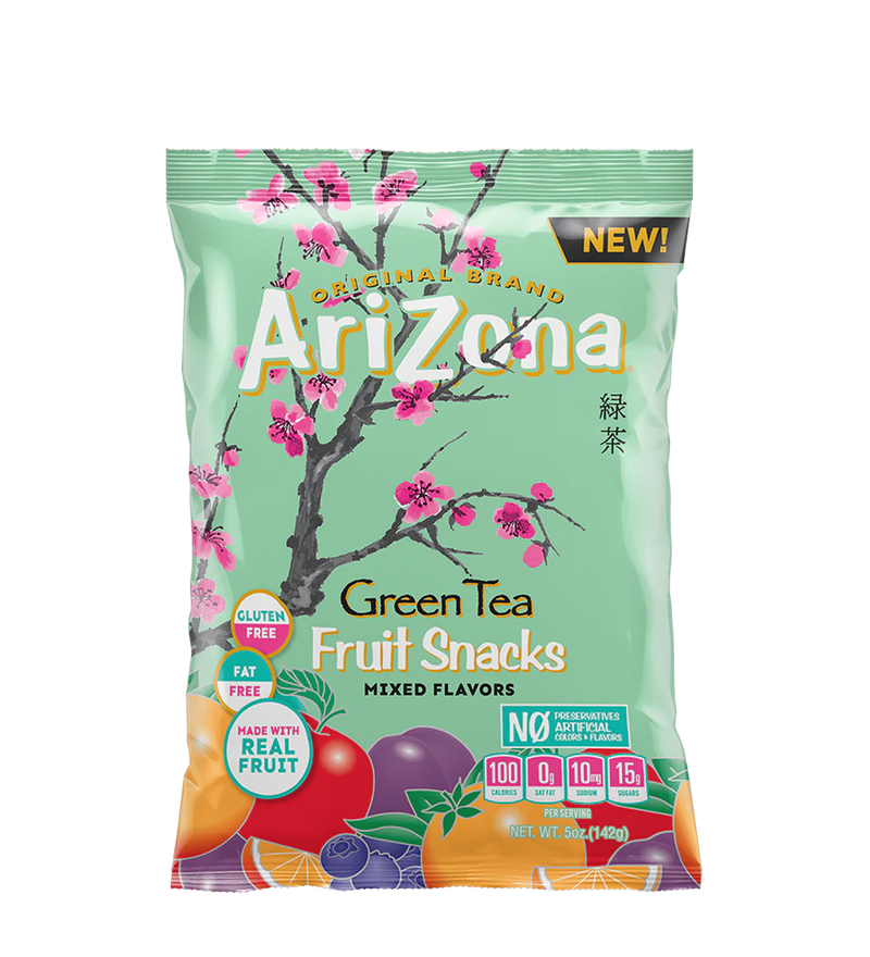 Arizona Green Tea Fruit Snacks Mixed Flavors 5 Oz