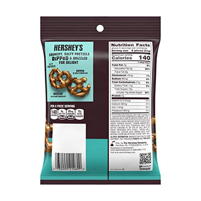 Hershey's Dipped Pretzels, 4.25 oz. Bags, Case of 12 (Milk Chocolate)