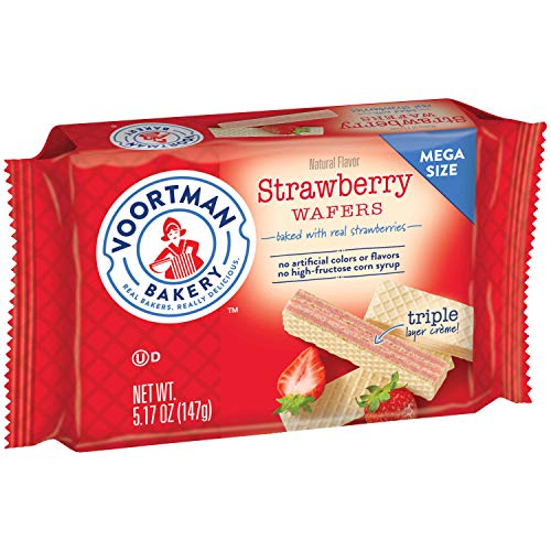 Voortman Strawbr Wafers 10ct 9 Per Box