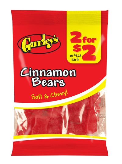 Gurley's Cinnamon Bears, Spicy-Sweet Chewy Gummy Bears (Pack of 12)