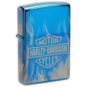 Zippo Harley Davidson Lighter High Polish Blue Laser Engraved