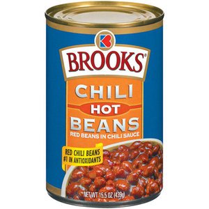 Brooks Chili Beans, Hot Flavor, 15 oz Can (Single Can)