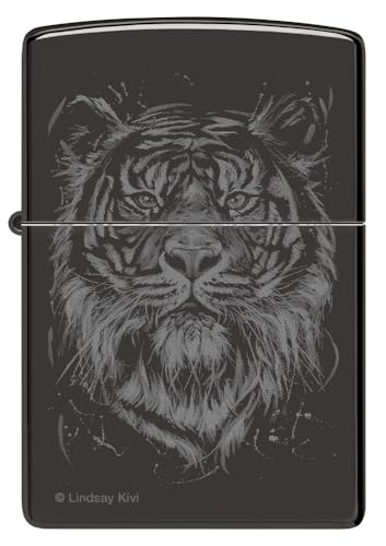 Zippo Lindsay Kivi High Polish Black Pocket Lighter - Artistic Touch