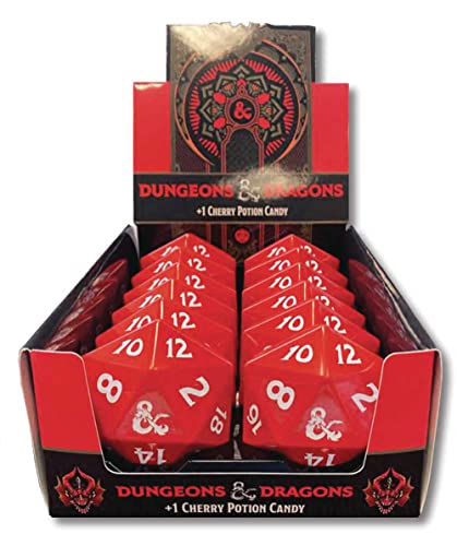 Dungeon and Dragons D&D D20 +1 Potion Sour Candy Collectible Tin, Sour Cherry Flavor, 1 Tin