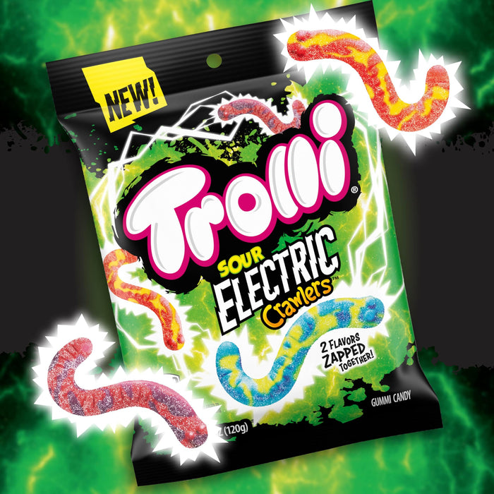 Trolli Electric Sour Crawlers Gummy Candy 4.25oz 12-Pack Wholesale