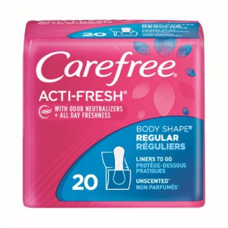 Carefree Acti-Fresh Body Shape Regular to Go Unscented Pantiliners, 20 Count