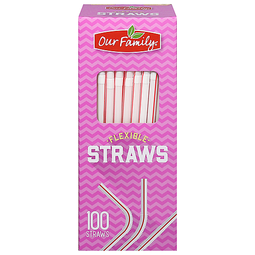 Our Family Straws, Flexible 100 Count