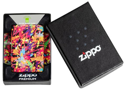 Zippo Retro Glow in The Dark Green Matte Pocket Lighter - Vintage Vibes