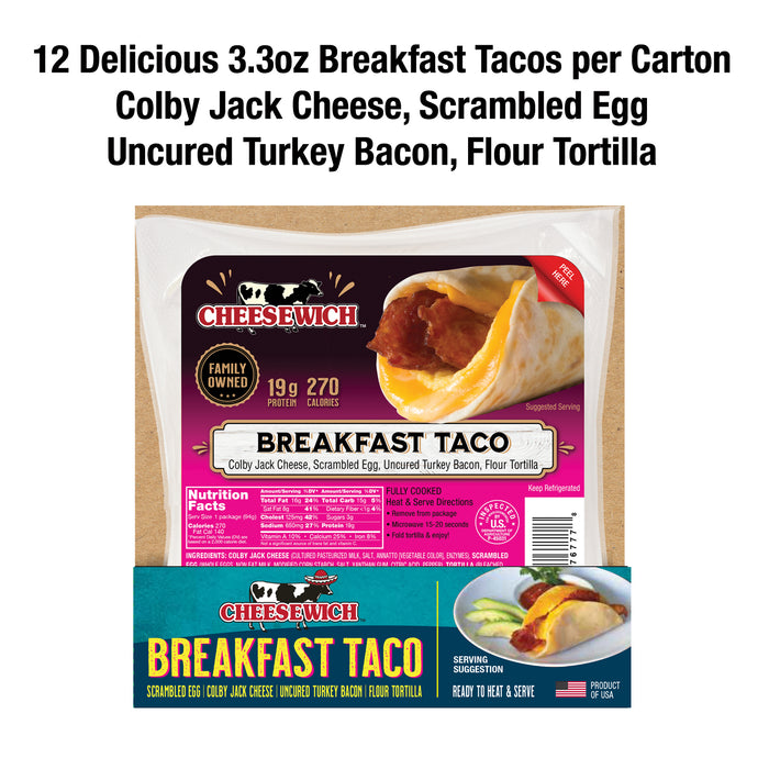 Cheesewich Breakfast Taco 3.3 oz (Pack of 12)