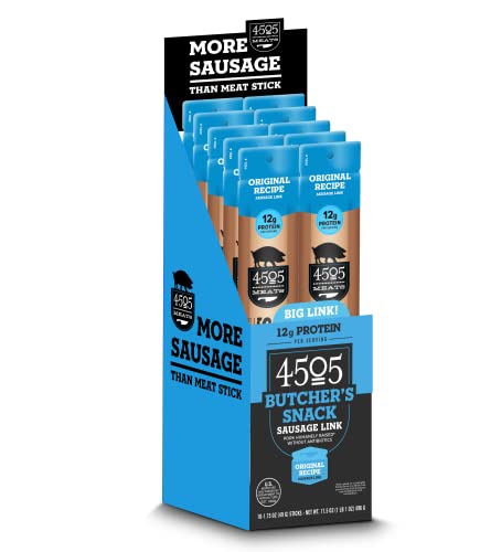 4505 Original Recipe, Sausage Link Meat Sticks, 1.75 Ounce Sticks, Pack of 10 Sticks - 12g of Protein, Keto, Paleo, Gluten Free