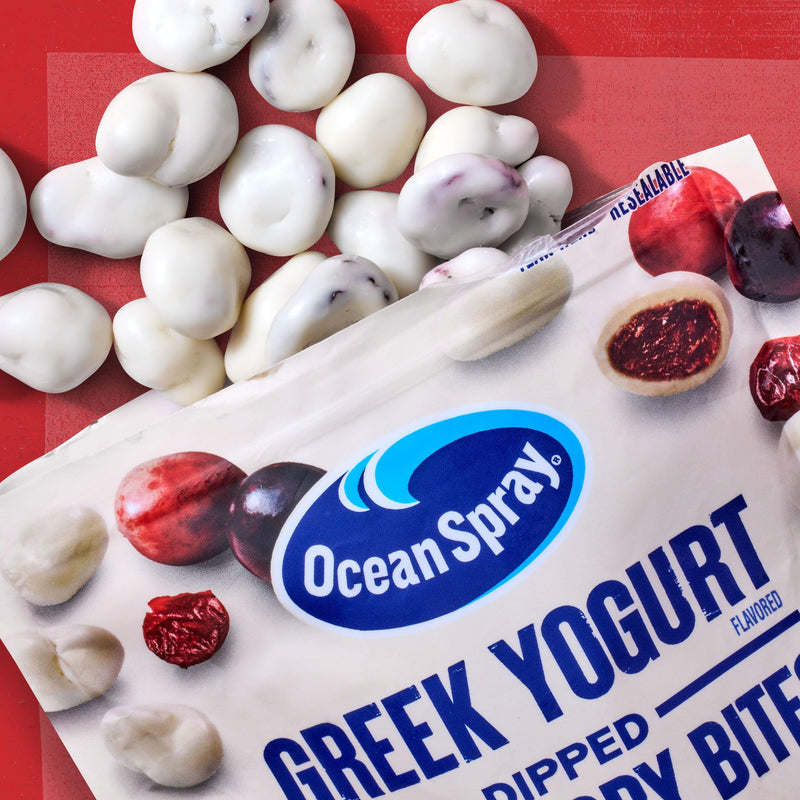 Ocean Spray® Greek Yogurt Covered Craisins®, Greek Yogurt Flavored, Covered Cranberries, Dried Fruit, 5 Oz Pouch (Pack of 12)