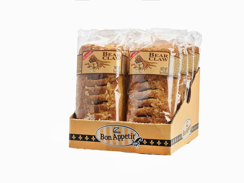 Bon Appetit Bear Claw, 5 oz - Flaky Almond Pastry (Pack of 8)