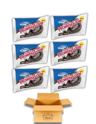 Hostess Honey Bun Devils Food Cake Jumbo 4oz 6 Per Box
