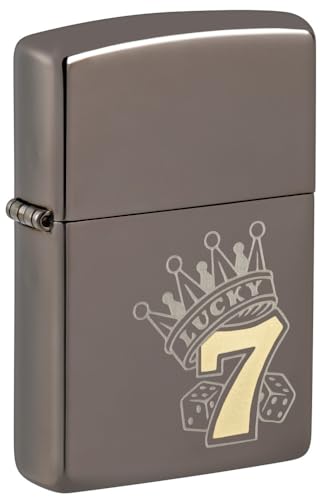 Zippo Lucky 7 Black Ice Pocket Lighter - Sleek Gambler&