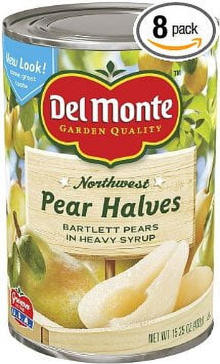 Del Monte Bartlett Pear Halves in Heavy Syrup, 15.25 oz Cans - Lusciously Sweet, Ready to Serve - (Pack of 12)