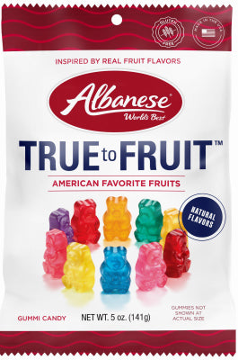 Albanese True to Fruit Gummi Bears, 5 oz Peg Bag