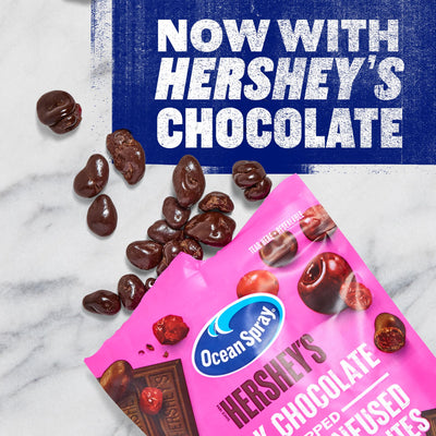 Ocean Spray HERSHEY'S Dark Chocolate Cherry Dipped Cranberry Bites, 5 oz Bag (Pack of 12)