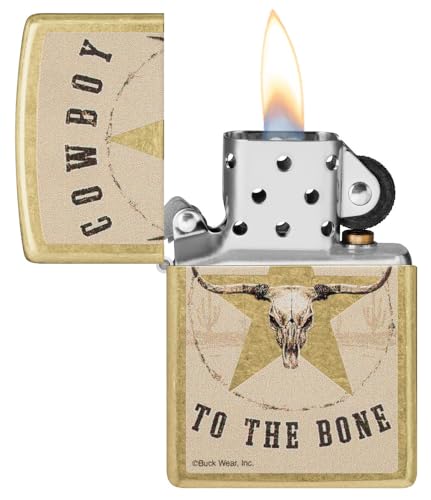 Zippo Buck Wear Reg Street Brass Pocket Lighter