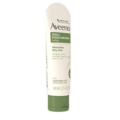 Aveeno Daily Moisturizing Lotion, 2.5 oz Tubes - Nourishing Oat Formula, Fragrance-Free, for Dry Skin - (Pack of 12)