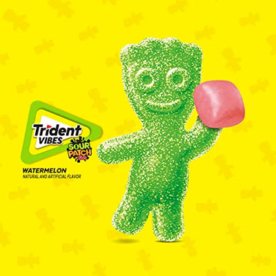 Trident Vibes SOUR PATCH KIDS Watermelon Sugar Free Gum, 6 Bottles of 40 Pieces (240 Total Pieces)