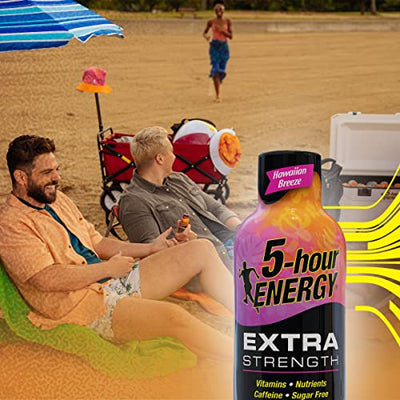 5-hour ENERGY Extra Strength Energy Shot | Hawaiian Breeze Flavor | 1.93 oz. Sugar-Free & Zero Calories | B-Vitamins & Amino Acids | 230mg Caffeinated Energy Shot (Pack of 24)