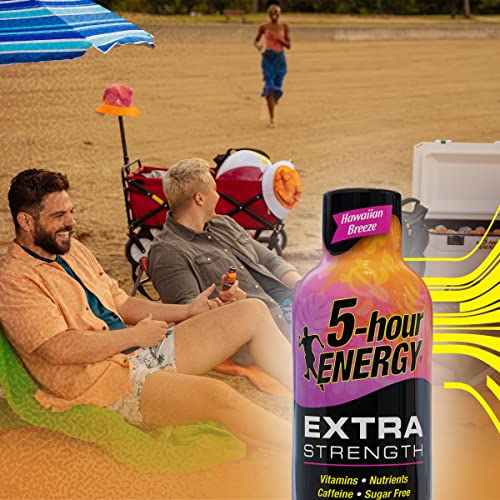 5-hour ENERGY Extra Strength Energy Shot | Hawaiian Breeze Flavor | 1.93 oz. Sugar-Free & Zero Calories | B-Vitamins & Amino Acids | 230mg Caffeinated Energy Shot (Pack of 24)