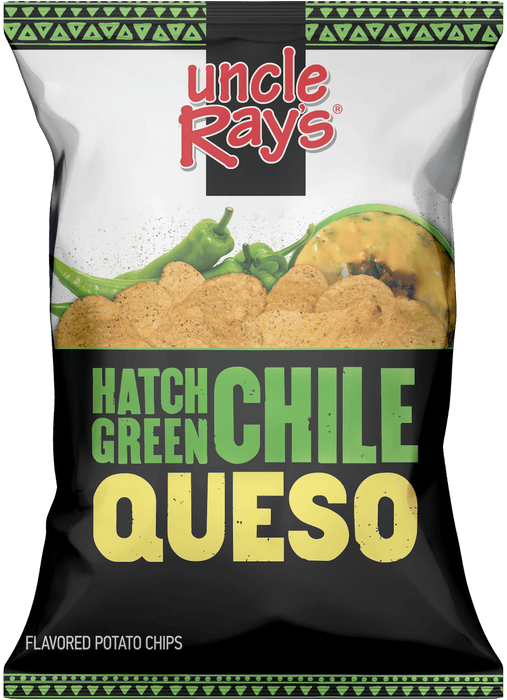 Uncle Ray's Hatch Green Chili Queso Potato Chips 2.29 Oz 12-Pack Wholesale