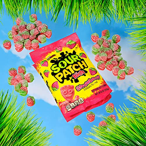 SOUR PATCH KIDS Strawberry Soft and Chewy Candy, 8 oz Bags (Pack of 12)