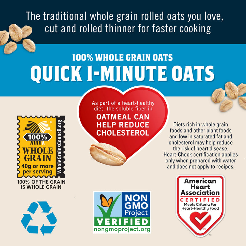 Quaker Oats Quick Oatmeal, 18-Ounce Packages (Pack of 6)