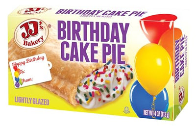 JJ's Bakery Birthday Cake Pie Snack Pies, Individual Dessert, Fresh-Baked, Nut-Free, Kosher Parve, 4 Oz Each (Pack of 12)