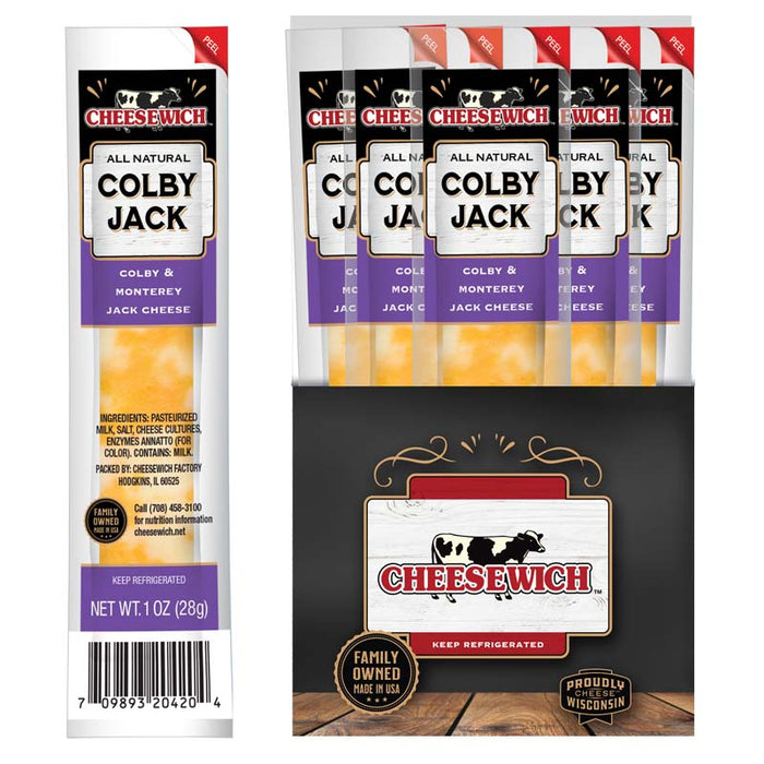 Cheesewich Cheese Stick Colby Jack 1 oz (Pack of 24)