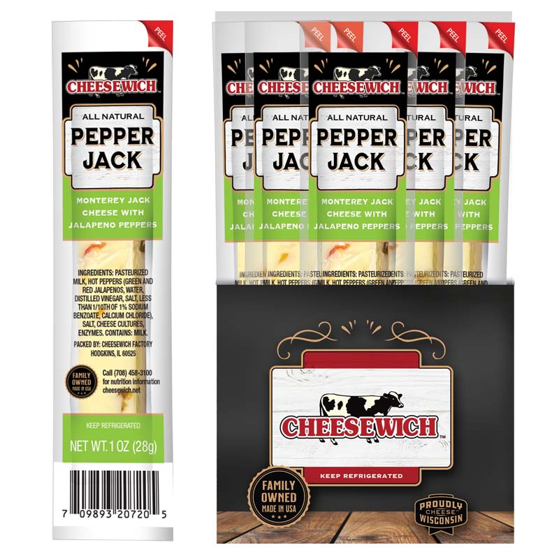 Cheesewich Pepper Jack Cheese Stick Boxes 1 oz 24ct
