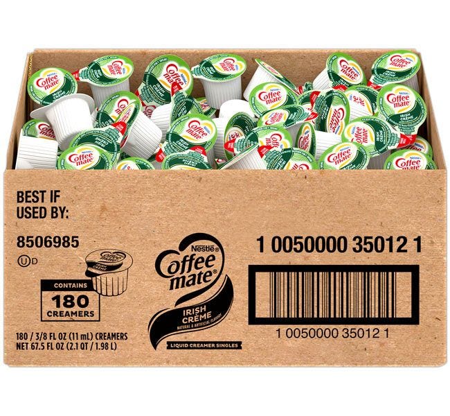 Coffeemate Irish Cream Single-Serve Creamer Packets 180-Count Wholesale Bulk