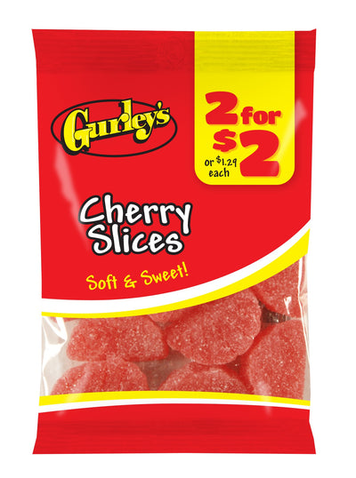 Gurley's Cherry Slices, Gummy Fruit Candy, Sweet and Chewy (Pack of 12)