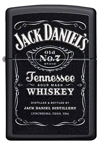 Zippo Jack Daniels Black Matte Texture Lighter - Stylish & Officially Branded