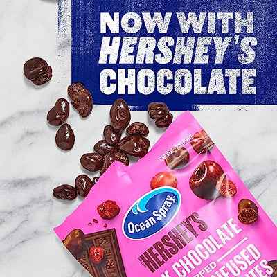 Ocean Spray HERSHEY'S Dark Chocolate Cherry Dipped Cranberry Bites, 5 oz Bag (Pack of 12)