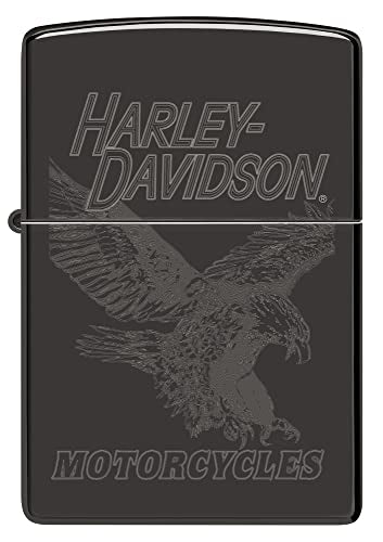 Zippo Harley-Davidson Fancy Fill High Polish Black Lighter - Elegant & Detailed