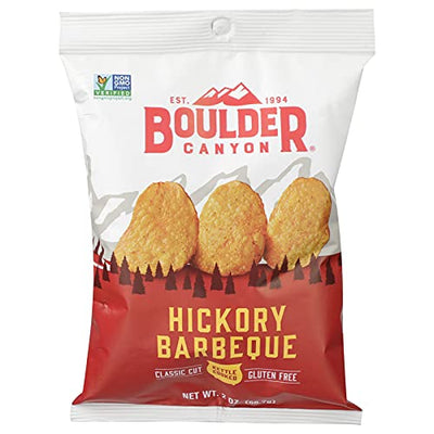 Boulder Canyon Hickory Barbeque Kettle Cooked Potato Chips 2 oz. Pegged Bags (Pack of 8)