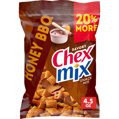 Chex Mix Savory Honey BBQ Snack Mix, Sweet & Smoky Crunch, 4.5 OZ (Pack of 8)