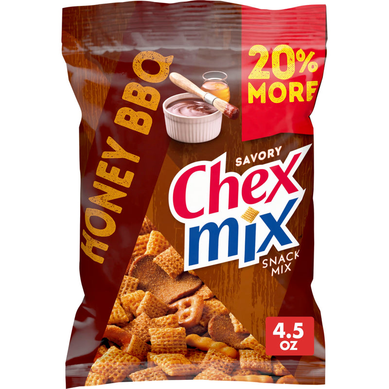 Chex Mix Savory Honey BBQ Snack Mix, Sweet & Smoky Crunch, 4.5 OZ (Pack of 8)