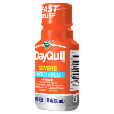 DayQuil Severe Cold & Flu Multi-Symptom Relief, Liquid Shot, 1 Dose (Pack of 1)