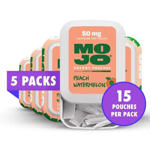 Mojo Peach Watermelon Energy Pouches 50mg – 5-pack