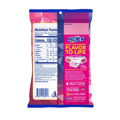 Hi-Chew Berry Mix, Assorted Fruit Chews, 3.17 oz Peg Bag - Juicy Berry Flavors, Chewy Candy - (Pack of 6)