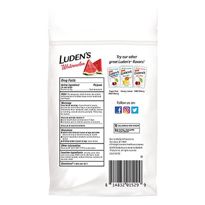 Ludens Watermelon Throat Drops, Sore Throat Relief, 25 Count (Pack of 12)