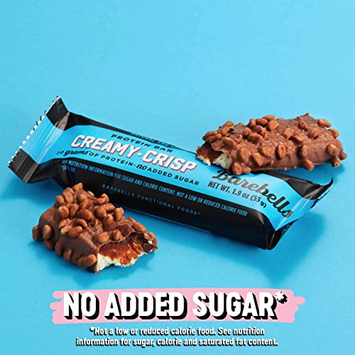 Barebells Protein Bars Creamy Crisp - 12 Count, 1.9oz Bars - Protein Snacks with 20g of High Protein - Chocolate Protein Bar with 1g of Total Sugars - Perfect on The Go Protein Snack & Breakfast Bars