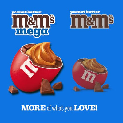 M&M'S Mega Peanut Butter Milk Chocolate Candy, Share Size, 24 Count