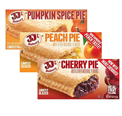 JJ's Bakery Ultimate Variety Pie Snack Pies, Individual Dessert, Fresh-Baked, Perfect for Snacks, Nut-Free, Kosher Parve, 4 Oz Each (Pack of 12)