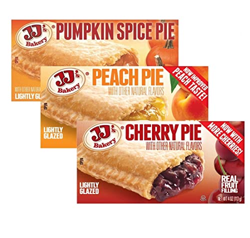 JJ's Bakery Ultimate Variety Pie Snack Pies, Individual Dessert, Fresh-Baked, Perfect for Snacks, Nut-Free, Kosher Parve, 4 Oz Each (Pack of 12)