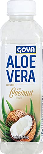 Goya Foods Goya Aloe Vera Drink With Coconut Flavor, 16.9 Fl Oz (Pack of 12),Clear