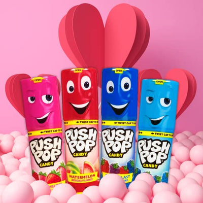 Push Pops 6 Flavor Strawberry Cotton Candy Blue Raspberry Berry Blast Watermelon